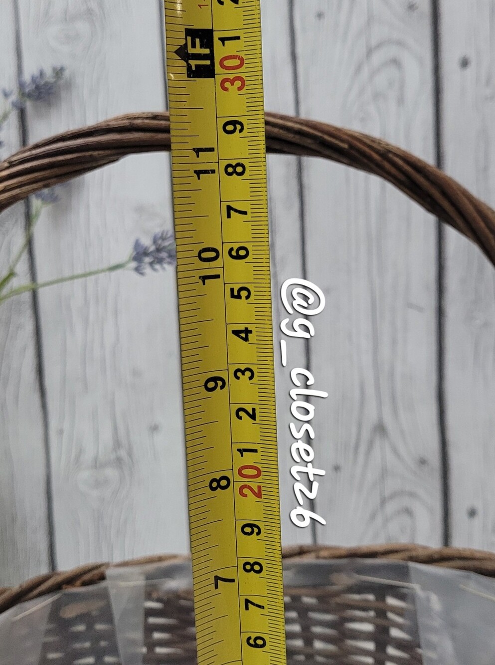 Woven Brown Willow Planter Basket with Handle - Picture 9 of 10